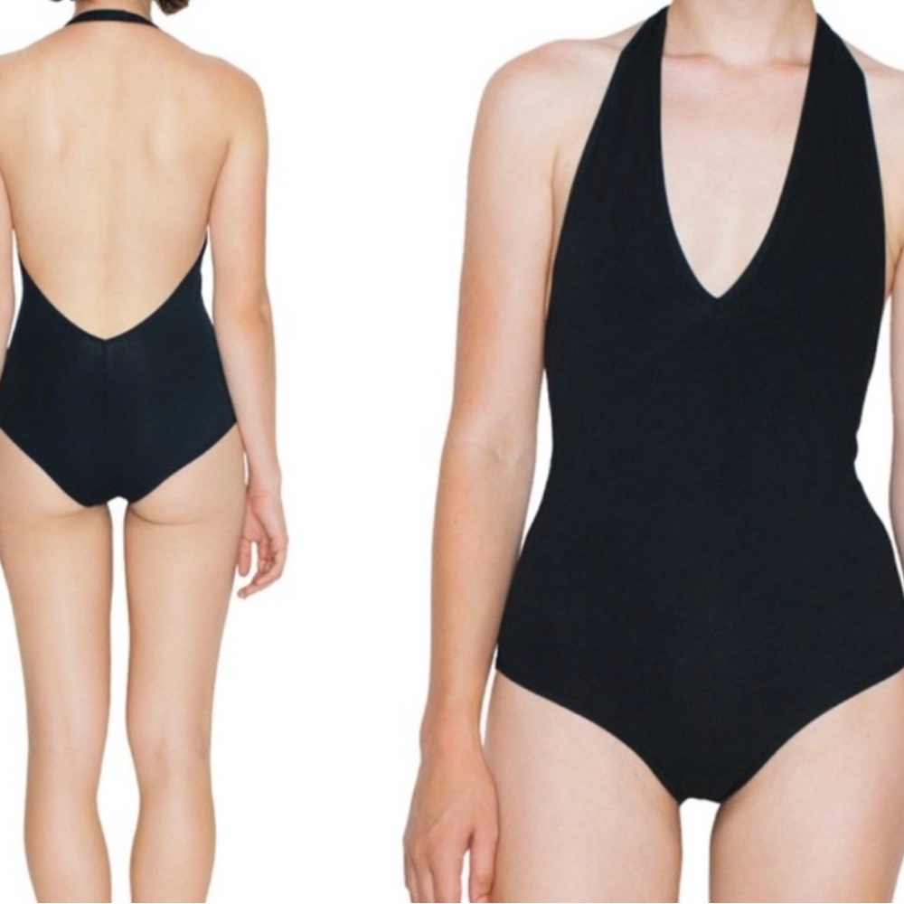 ✨American Apparel Black Halter Bodysuit